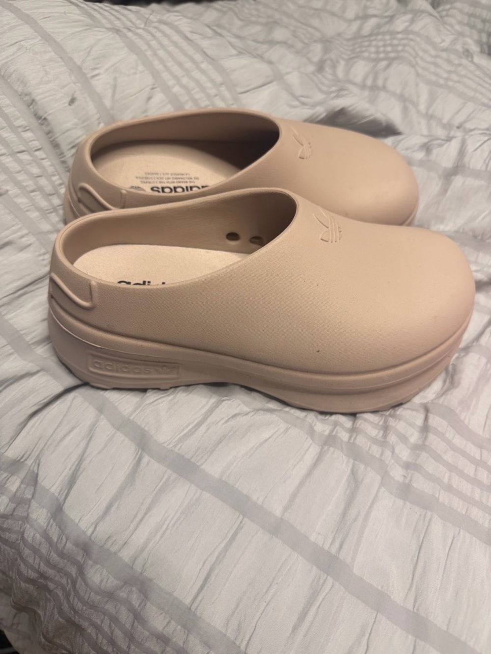 adidas Blush Pink Slip-On Platform Clogs